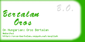 bertalan oros business card